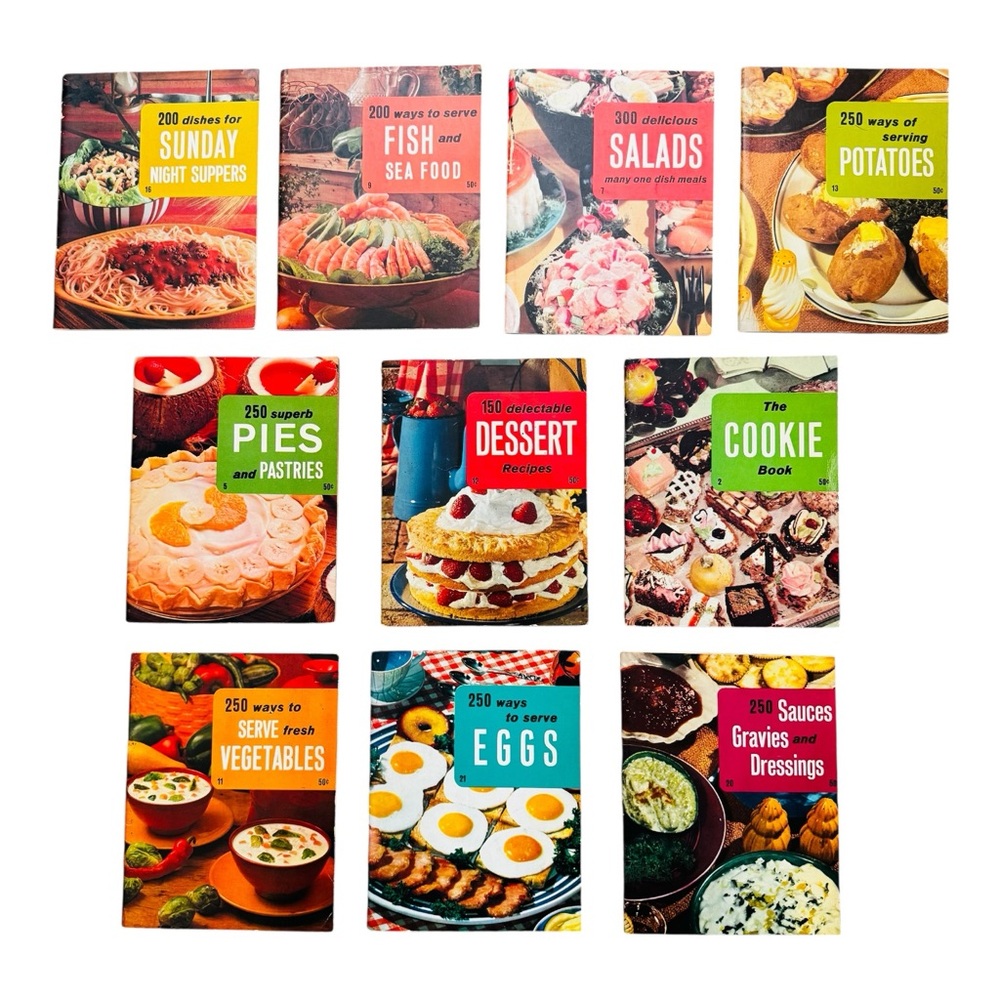 Vintage mini cookbooks, paperback, 1960’s, set of 10